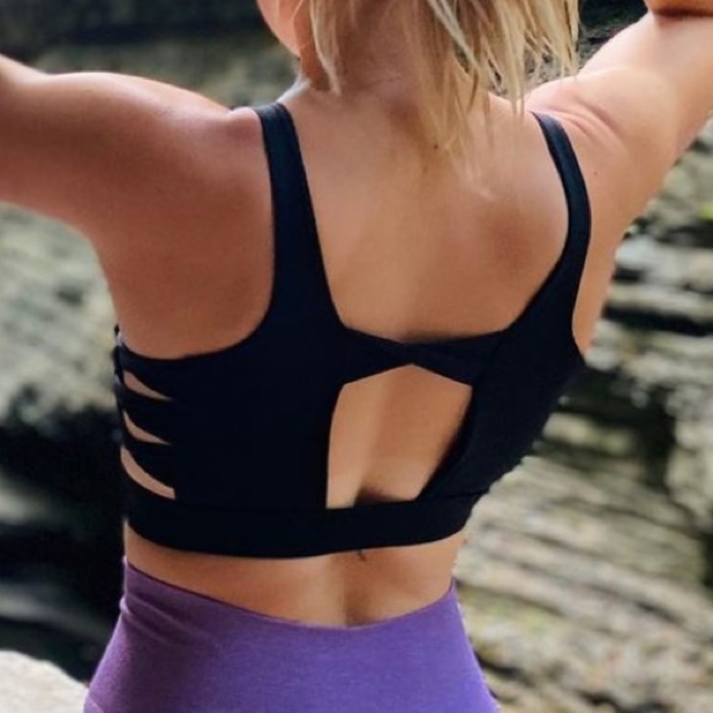 Black cutout sports bra